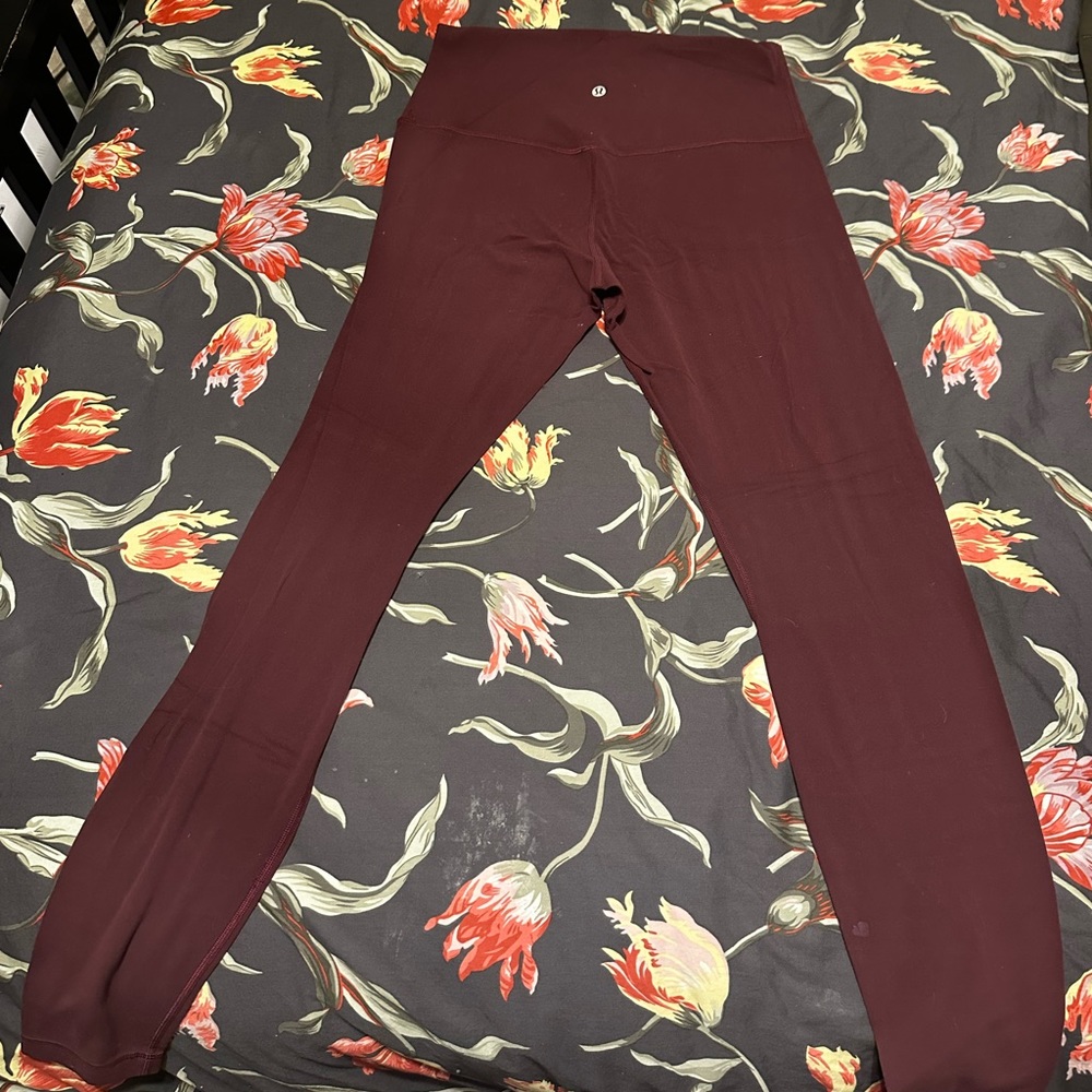 Lululemon align leggings Berry burgundy color, 28 inch